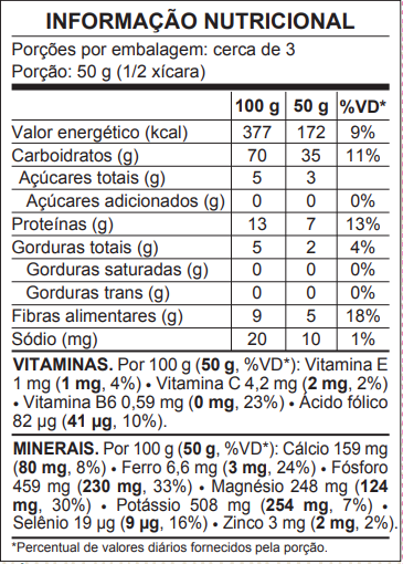 Amaranto Farinha Organico Vitalin 120G - Imagem 2