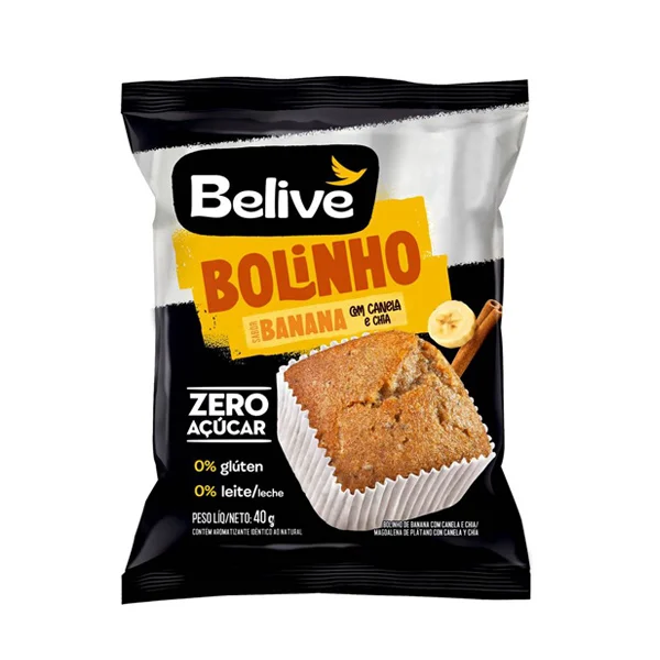 Bolinho Sabor Banana Com Canela E Chia