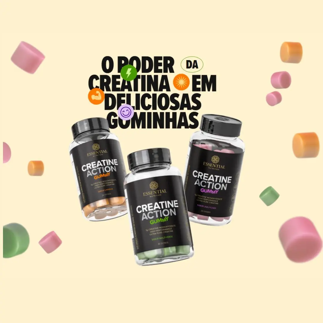 Creatine Action Gummy Maca Verde 240G Essential - Imagem 2