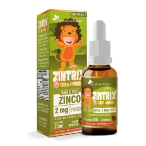 Zintrix Kids Zinco 2Mg Gota 20Ml Morango Flora Nativa Do Brasil
