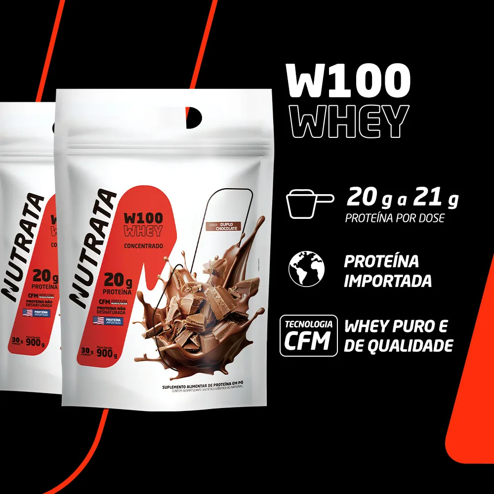 W100 Chocolate 900Gr Refil - Nutrata - Imagem 2