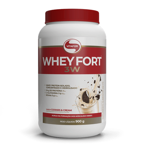 Whey Fort Cookies & Cream 900G - Vitafor