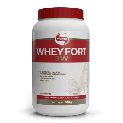 Whey Fort 3W Neutro 900G - Vitafor