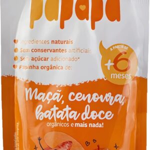 Papapá, Papinha Infantil, Orgânico, Sabor Maçã, Cenoura & Batata Doce, 100G, Laranja