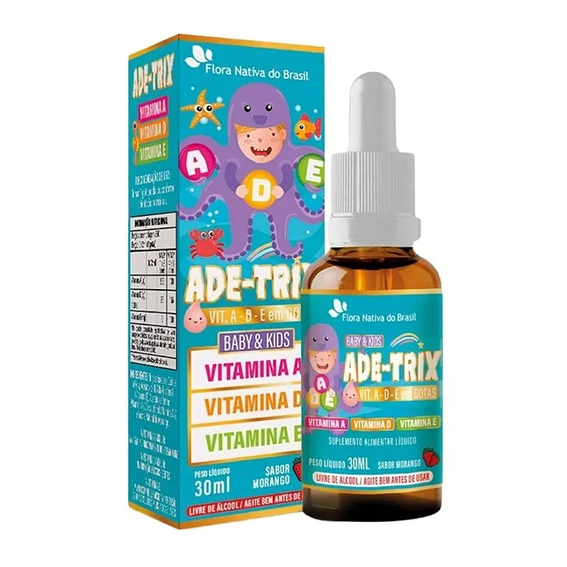 Ade-Trix Kids Vit A D E 30Ml Morango Flora Nativa Do Brasil