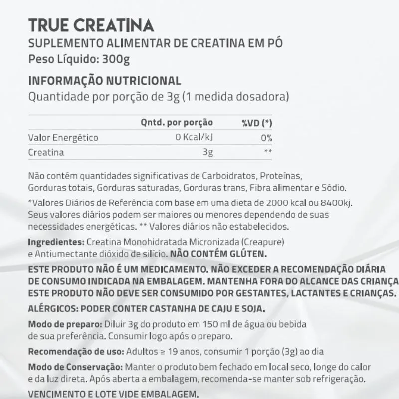 Creatine 100 Pure 300G - True Source - Imagem 2