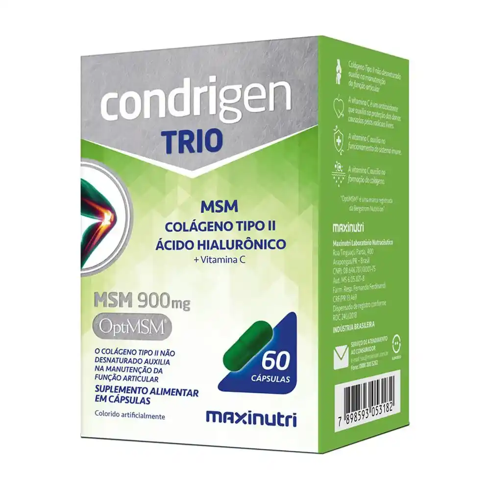 Condrigen Trio C 60 Caps - Colageno Tipo Ii+Vit.C - Maxinutri