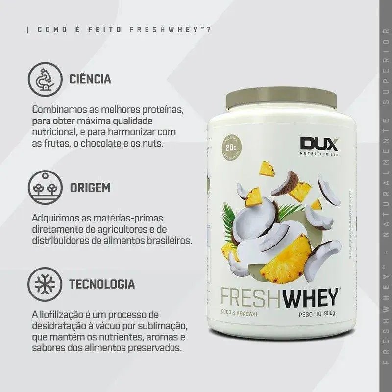 Fresh Whey 900G Abacaxi E Coco - Dux - Imagem 4