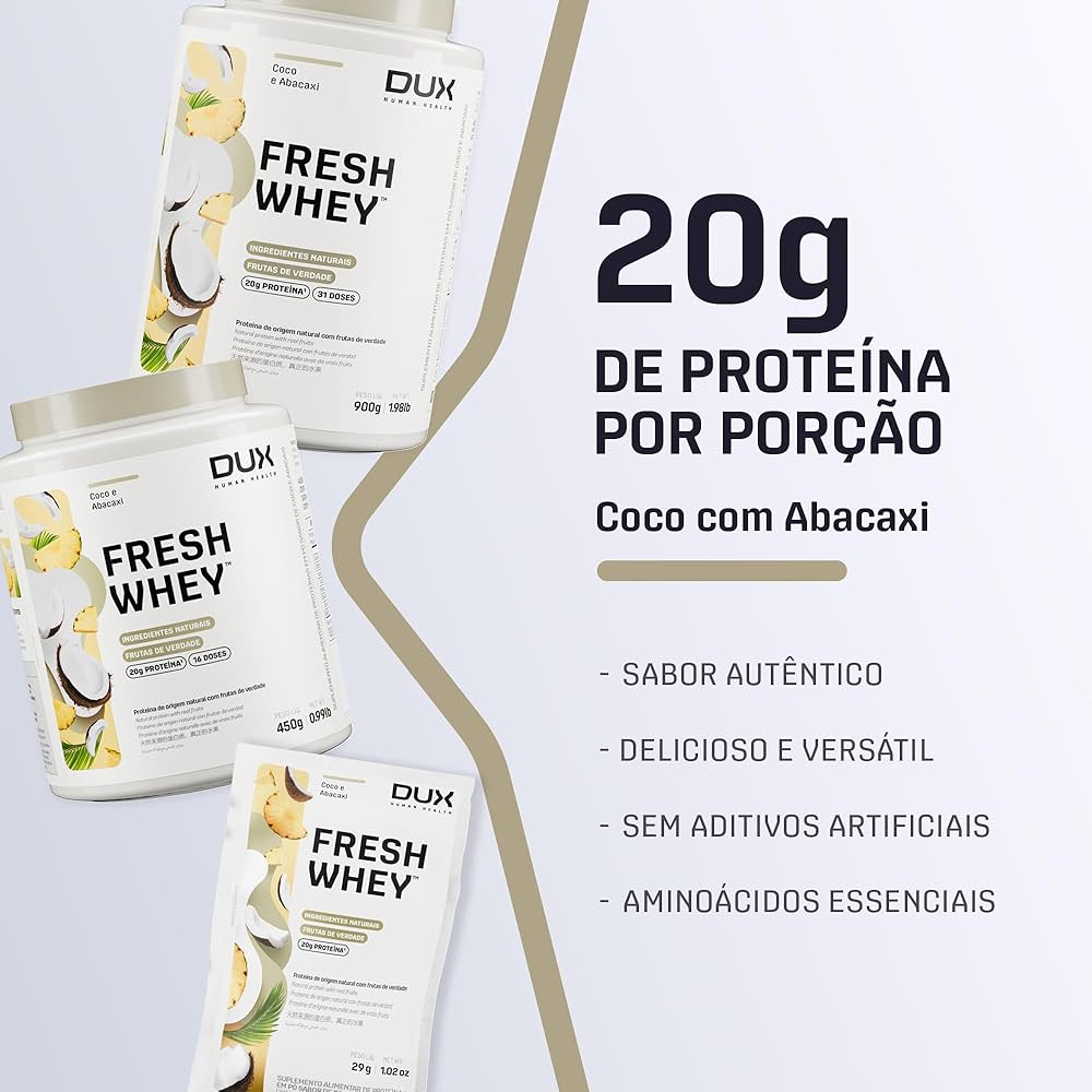 Fresh Whey 900G Abacaxi E Coco - Dux - Imagem 2