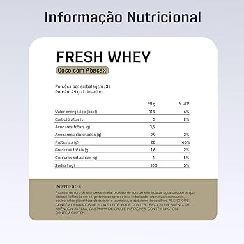 Fresh Whey 900G Abacaxi E Coco - Dux - Imagem 3