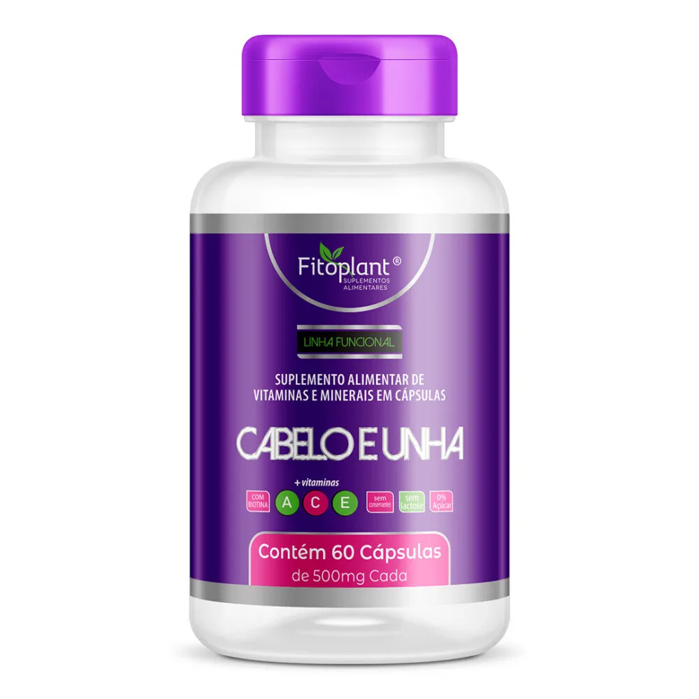 Cabelo E Unha 500Mg 60Caps - Fitoplant