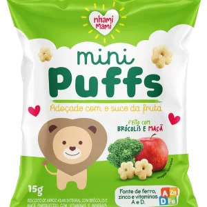Snack Mini Puffs Feito Com Brocolis E Maca 15G - Nhami Mami