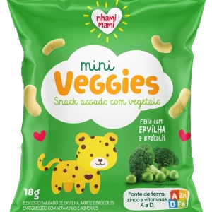 Snack Mini Veggies Feito Com Ervilha E Brocolis 18G - Nhami Mami
