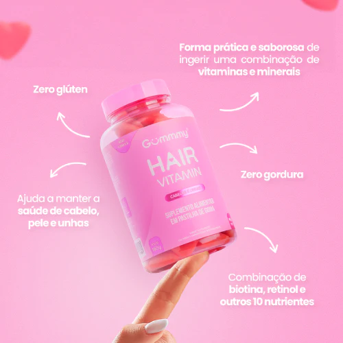 Gummy Hair Vitamin Tutti-Frutti 60 Gomas Un - Imagem 2