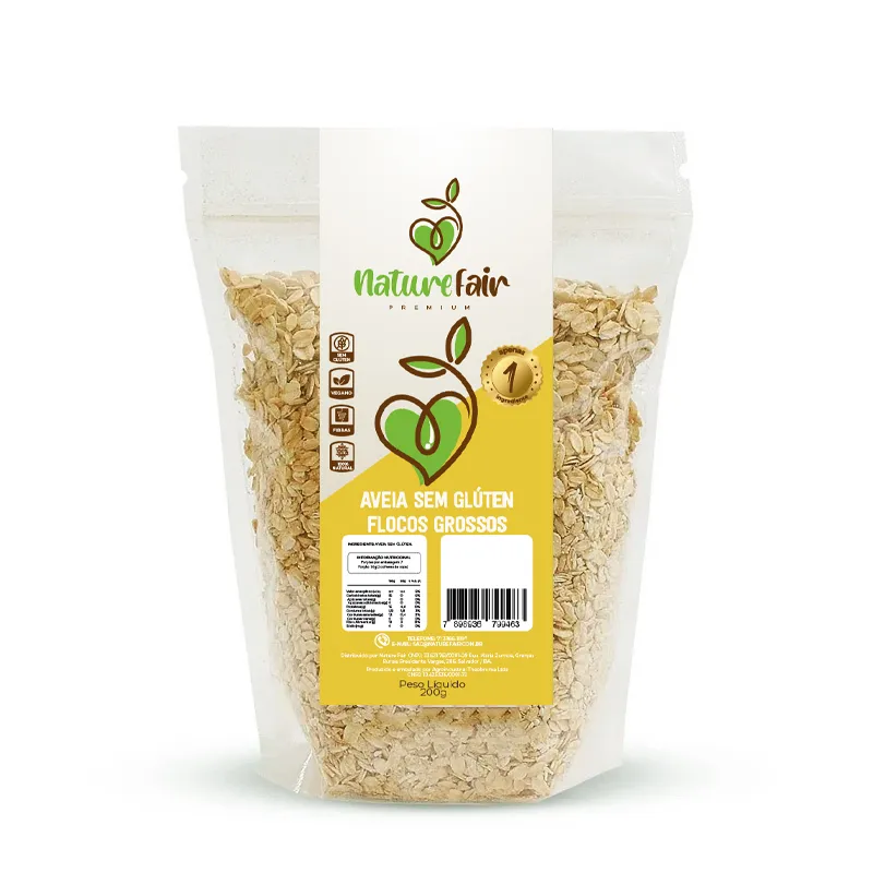 AVEIA SEM GLUTEN FLOCOS GROSSOS 200G - NATURE FAIR