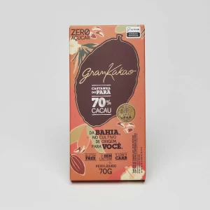 Tablete De Chocolate Com 70% Cacau E Castanha Do Pará 25G - Grankakao