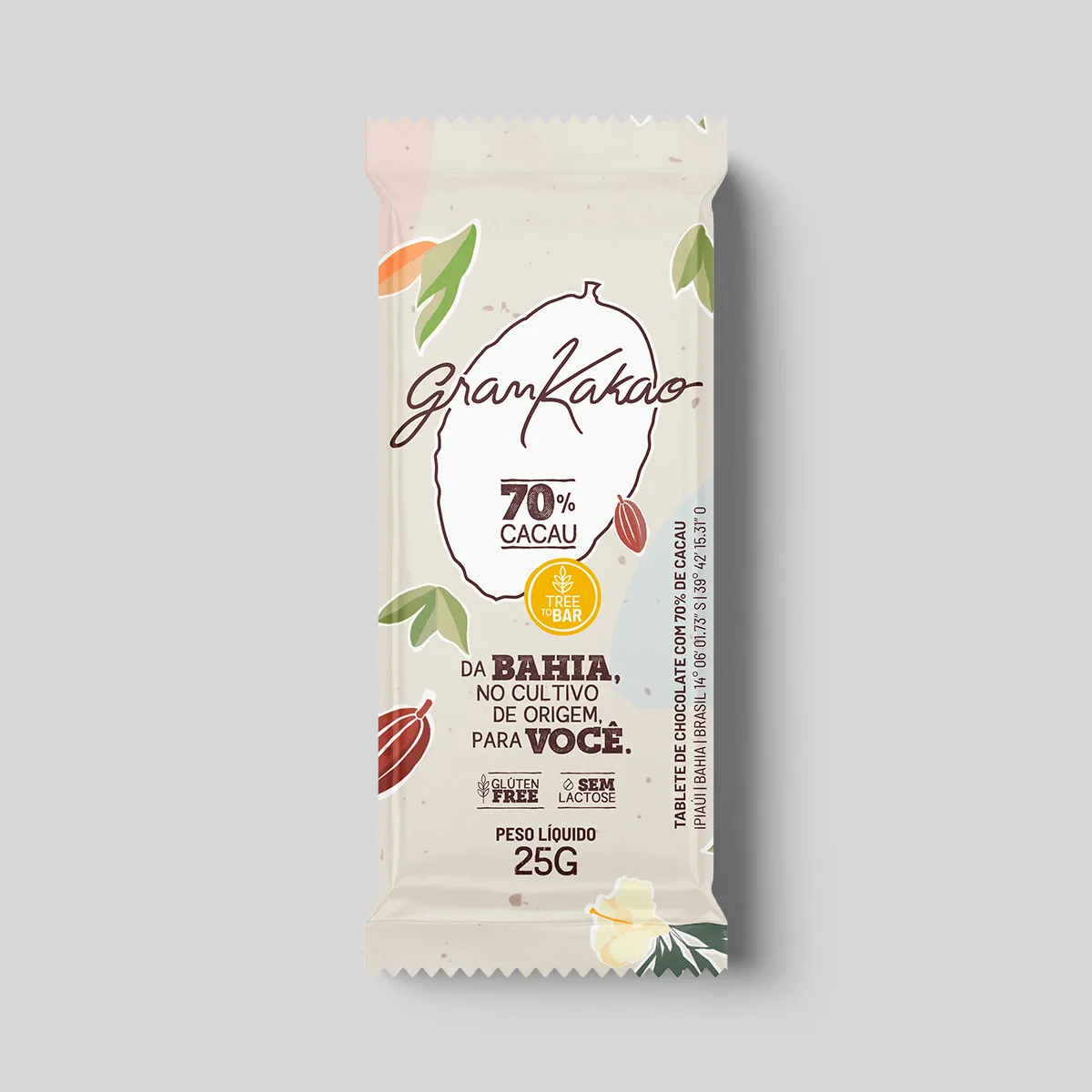 Tablete De Chocolate Com 70% Cacau 25G - Grankakao