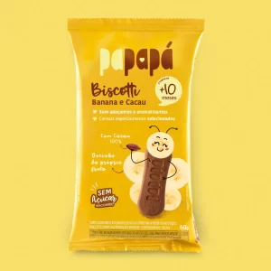 Biscoito Infantil Biscotti Com Banana E Cacau 60G - Papapa
