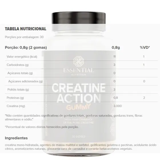 Creatine Action Gummy Jabuticaba 240G - Essential - Imagem 3