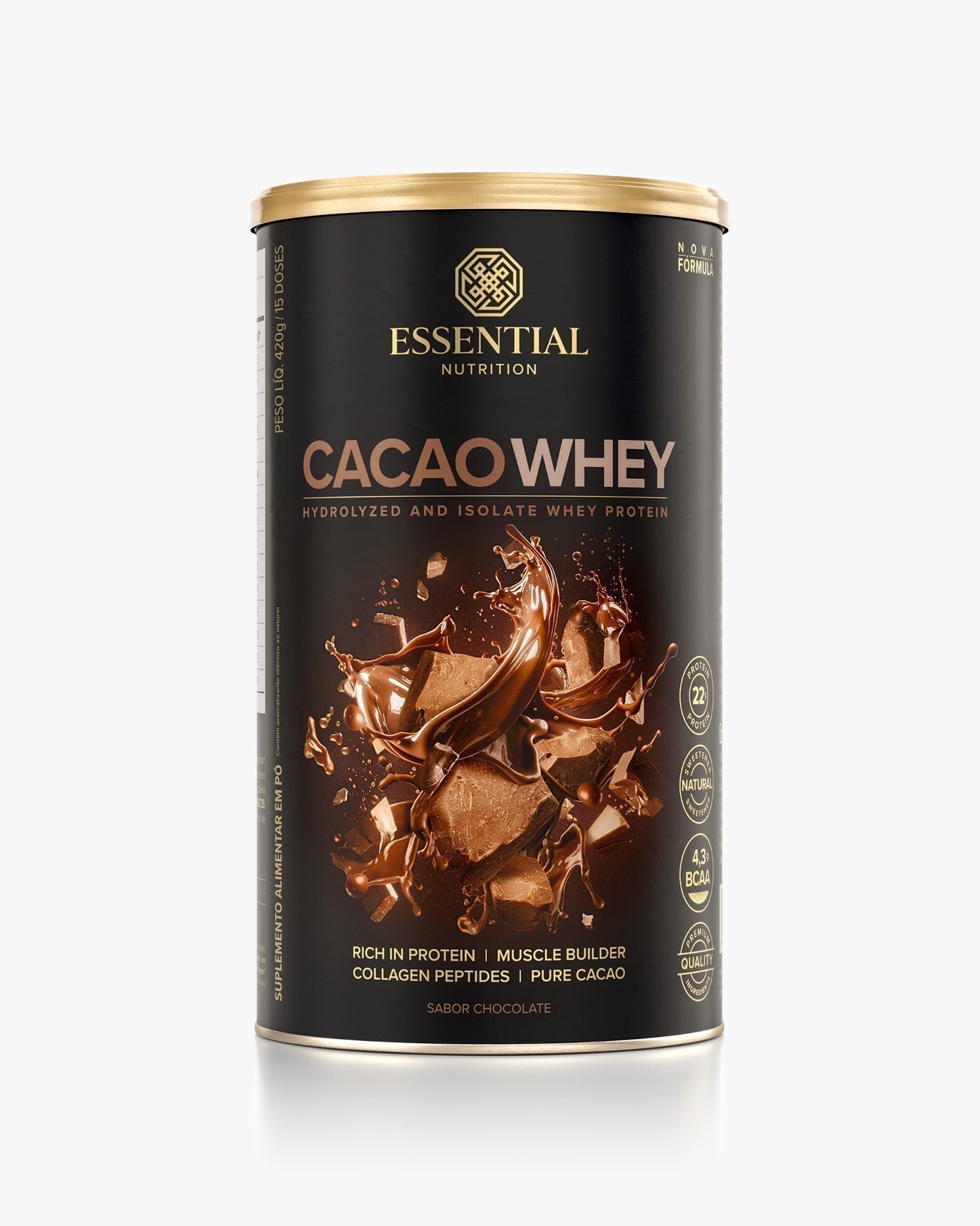 Cacao Whey Lata 420G 15Ds Essential