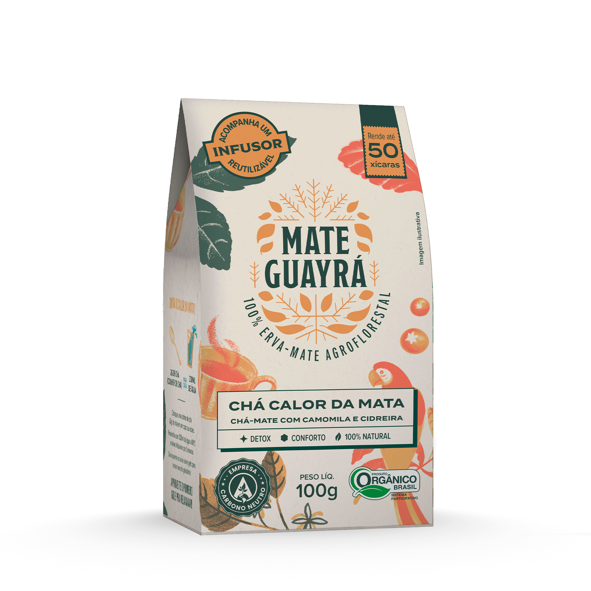 Cha Calor Da Mata - Cha Mate Camomila E Cidreira Mate Guayra 60 G