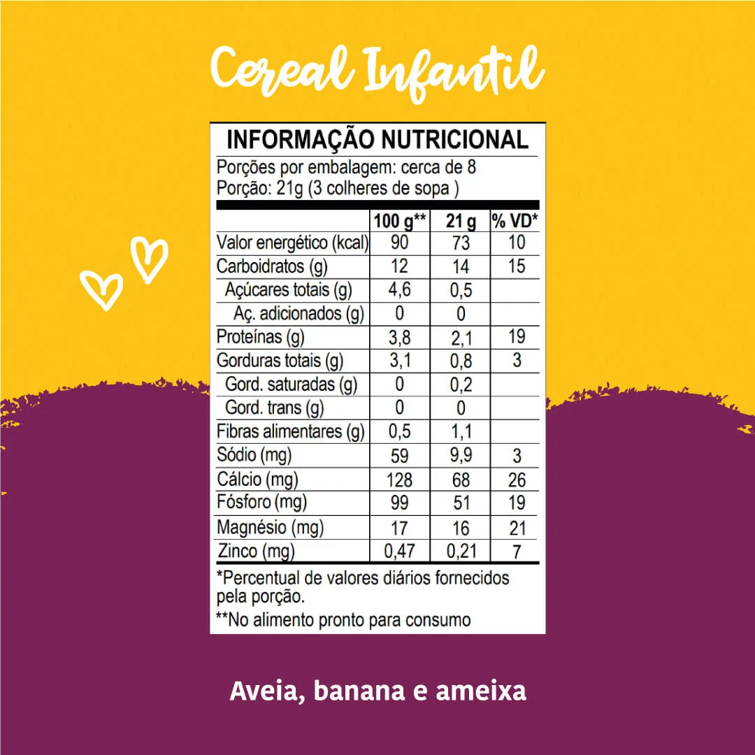 Cereal Infantil De Aveia Integral Com Ba - Imagem 2