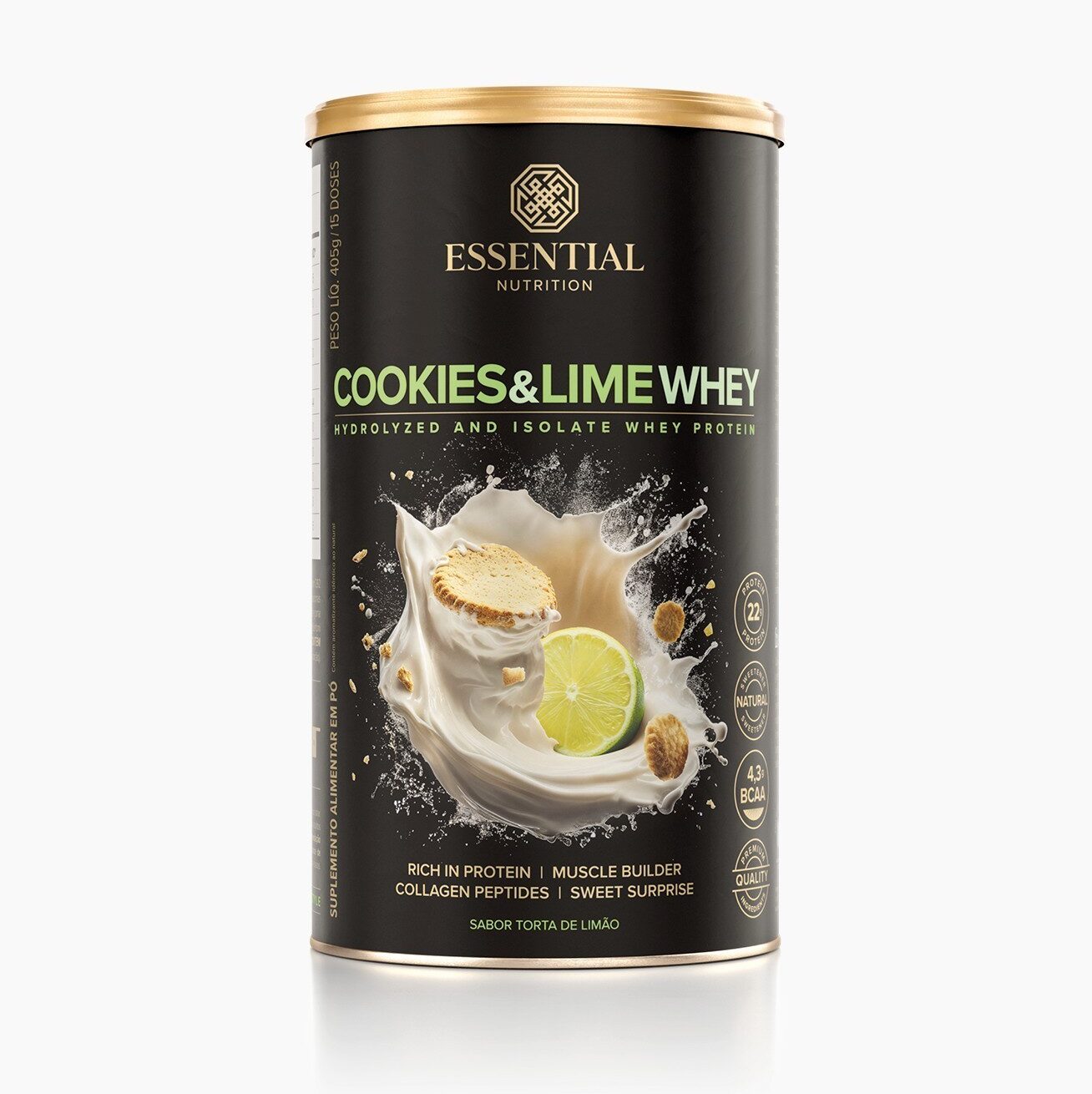 Cookies Lime Whey Lata 405G 15Ds Essential Un