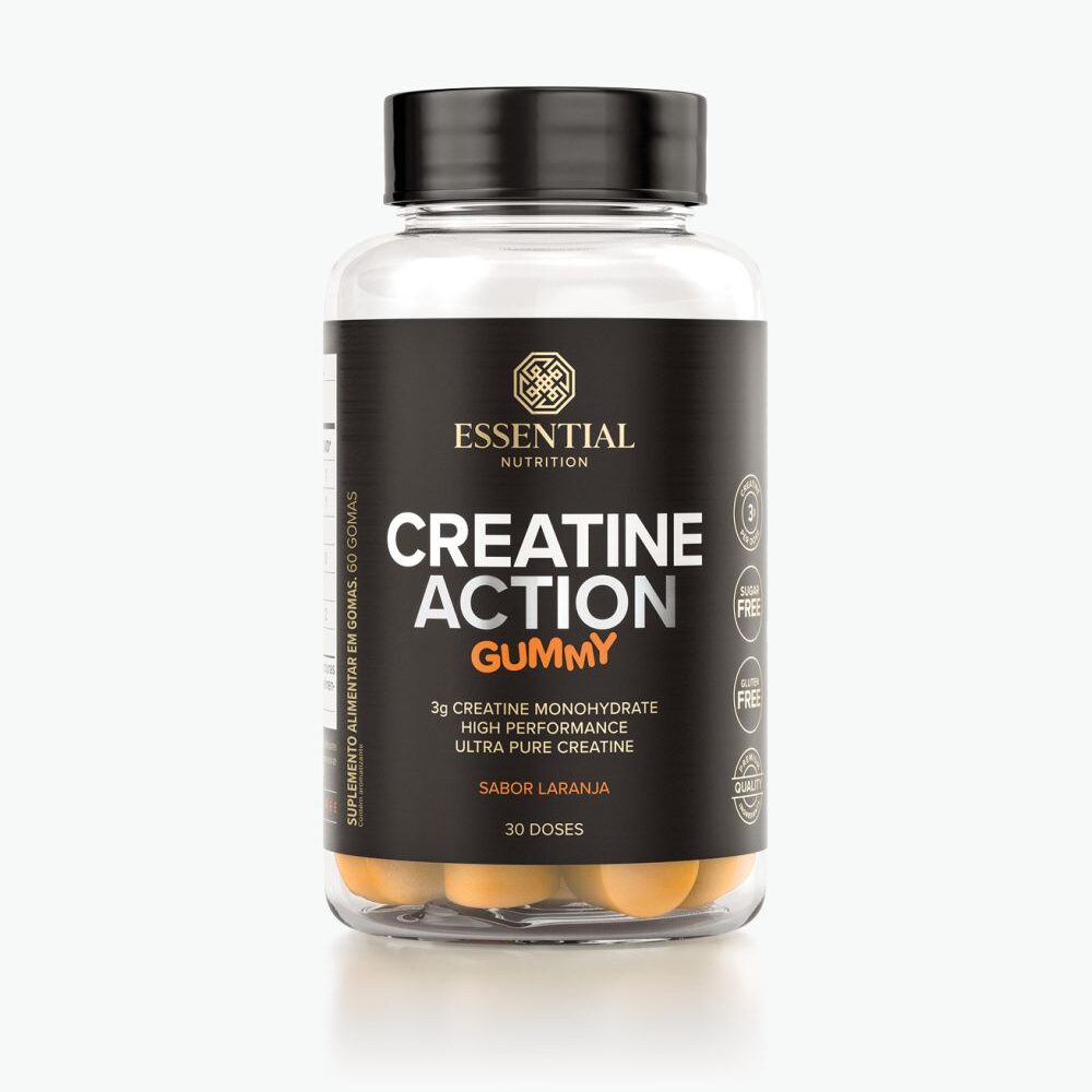 Creatine Action Gummy Laranja 240G 60Un Essential