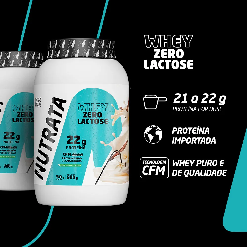 Whey Zero Lactose Baunilha 900Gr - Nutrata - Imagem 3