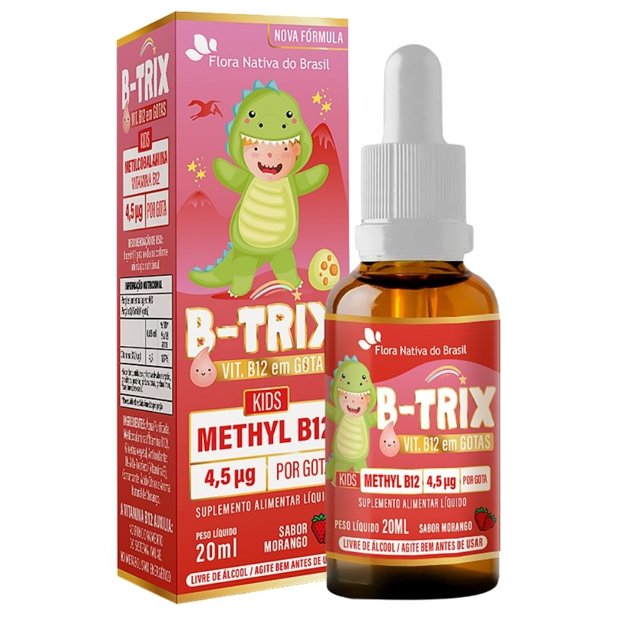 B-Trix Methyl Kids B12 4 5Mcg 20Ml Morango Flora Nativa Do Brasil