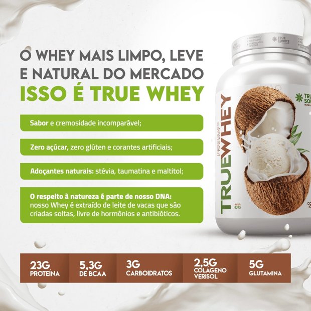 True Whey Coconut Ice Cream 837G - Imagem 3