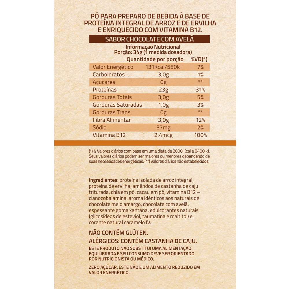 Proteina True Vegan Chocolate C/ Avelã 418G - True Source - Imagem 2